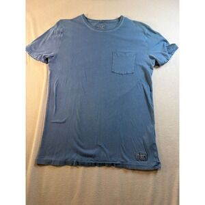 Abercrombie Fitch Mens M Blue Garment Dyed Pocket T Shirt Cotton Tee